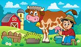 Farmer milking cow image 3