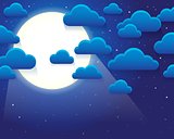 Night sky with stylized clouds theme 1