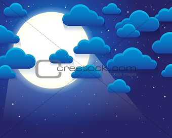 Night sky with stylized clouds theme 1