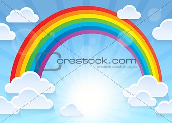 Rainbow and stylized clouds theme 1