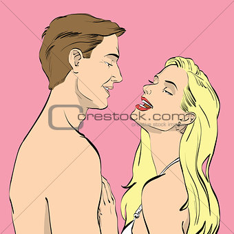 Man and woman couple in love sex