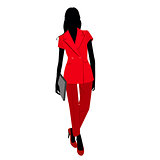 Vetctor portrait of woman in red suit