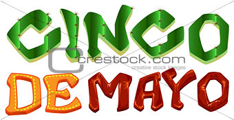 Cinco de Mayo. Lettering text for greeting card
