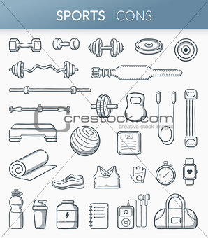 Sports equipment collection.