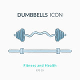 Dumbbell icons isolated on white.