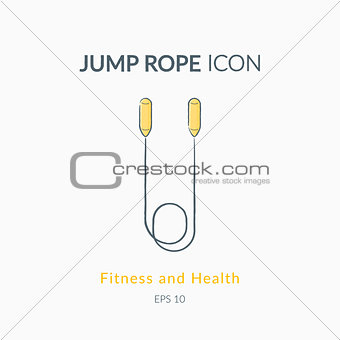 Jump rope icon isolated on white.