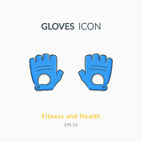 Sport gloves icon isolated on white.