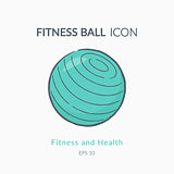 Fitness ball icon isolated on white.