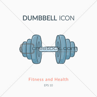 Dumbbell icon isolated on white.
