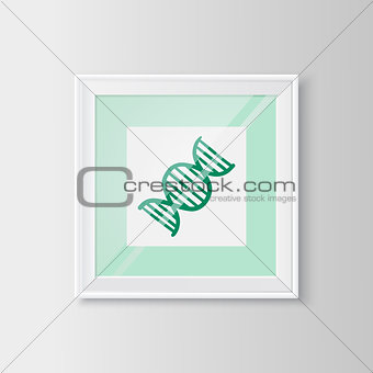 DNA sketch symbol in a frame.