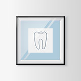 Dentistry sketch symbol in a frame.
