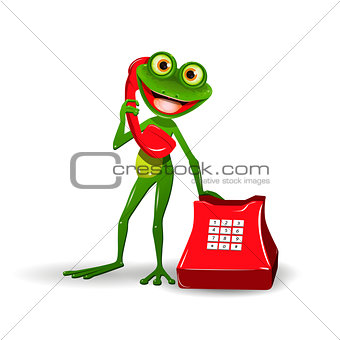 Frog with Red Phone