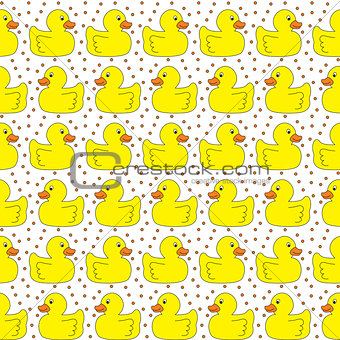 Seamless yellow ducks pattern