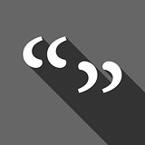 Quote sign icon. Quotation mark symbol. Double quotes at the beginning of words. Vector illustration