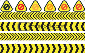 vector illustration of warning icons