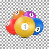 Balls for snooker and billiards in 3D style, vector illustration.