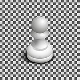 White chess piece pawn isometric, vector illustration.