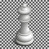 White queen chess piece in isometric, vector illustration.