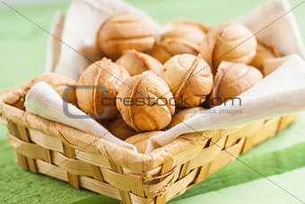 Russian shortbread in the shape of nuts
