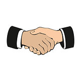 Business handshake, partnership and teamwork