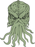 Subterranean Sea Monster Head Drawing