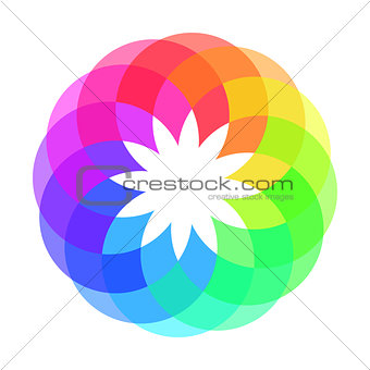 Rainbow spectrum color wheel. Children wind vane vector illustration