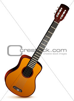 Six stringed acoustic guitar musical instrument
