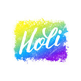 Vector badge with lettering for Holi festival