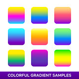 Vector set of colorful gradient samples