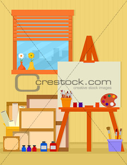 home art studio interior for artist