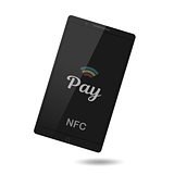 Nfc payment vector illustration. Mobile payment trough POS. Making wireless transactions.