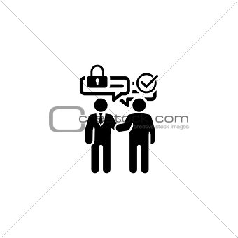 Secure Deal Icon. Flat Design.