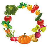 Eco food menu background. hand drawn vegetables. Vector illustration