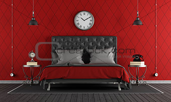 Black and red classic bedroom