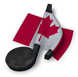 music note and canadian flag - 3d rendering