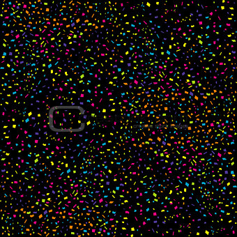 Abstract colorful confetti on black background
