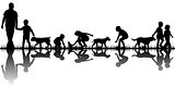 I love animals concept with silhouettes of people and animals
