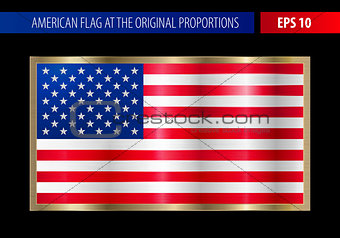 American flag in a metallic gold frame
