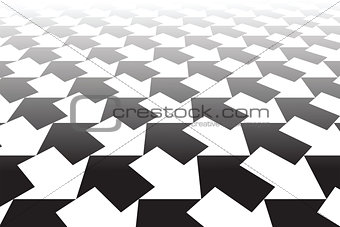 Black and white arrows. Abstract background.
