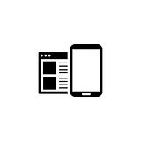 Mobile Surfing Icon. Flat Design.