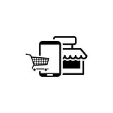 Online Shopping Icon. Flat Design.