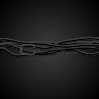 Black vector wires abstract tech background