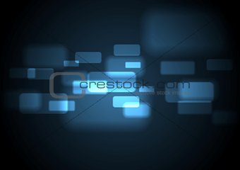 Abstract glowing blue rectangles vector design