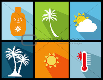 summer icons vector illustration