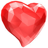heart with faceted low-poly geometry effect