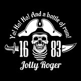 Pirates Jolly Roger symbol. Vector poster of skull with pirate eye patch, crossed bones and swords or sabers. Black flag for entertainment party decor, alcohol drink bar or pub emblem or sign