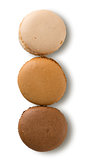 Brown macarons isolated