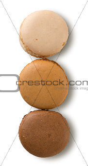 Brown macarons isolated
