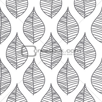 Abstract mesh leaves seamless vector pattern.