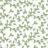 Line style leaves seamless vector pattern.